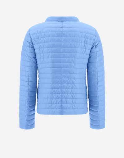 Herno Ecoage Reversibile And Nylon Ultralight Jacket In Beige/light Blue