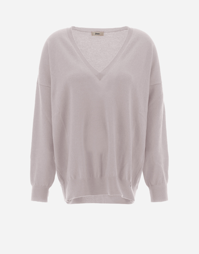 Shop Herno Eternity V-neck Sweater In Ice
