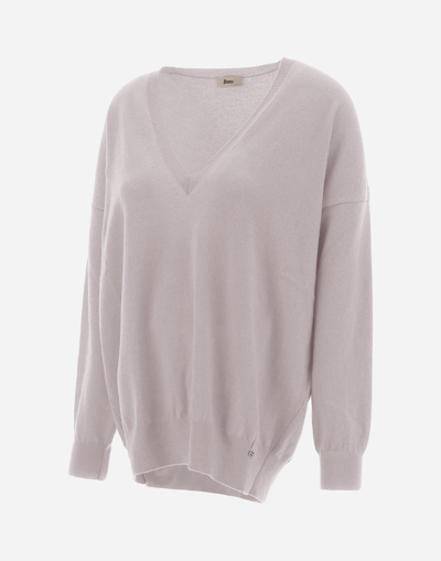 Shop Herno Eternity V-neck Sweater In Ice