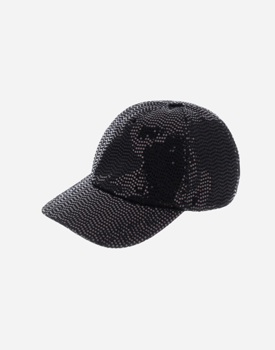 Herno Micro Sequin Cap In Black