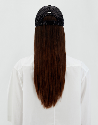 Herno Micro Sequin Cap In Black