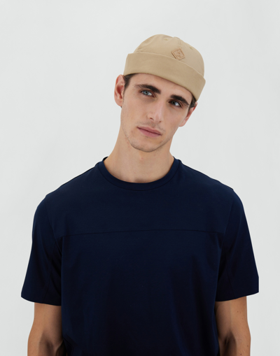 Shop Herno Delon Beanie In Sand