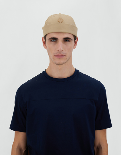 Shop Herno Delon Beanie In Sand