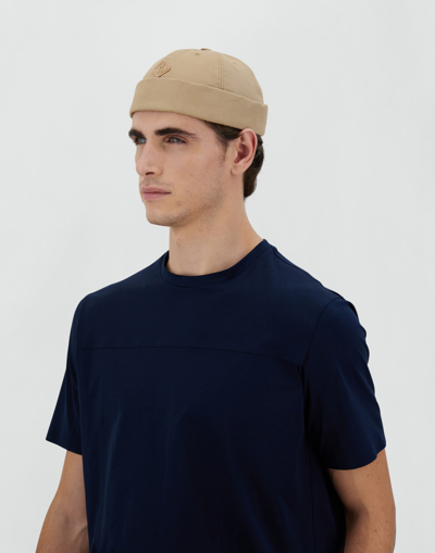 Shop Herno Delon Beanie In Sand