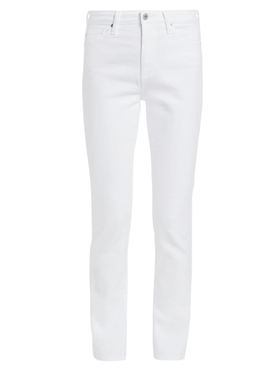 Shop Ag Women's Mari Cotton-blend Slim-cut Jeans In White
