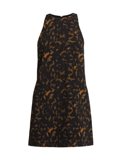 Shop Theory Women's Sleeveless A-line Minidress In Dark Brown Multi