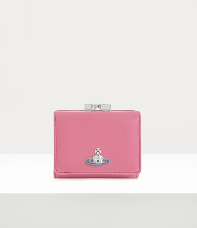 Shop Vivienne Westwood Nappa Small Frame Wallet In Pink