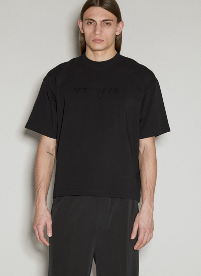 Shop Vtmnts Paris Crystal Logo Shirt In Black