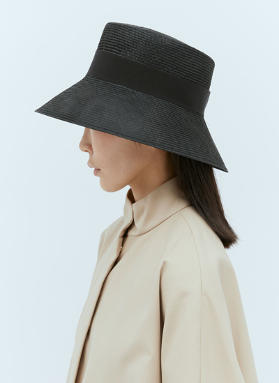 Shop Max Mara Woven Bucket Hat In Black