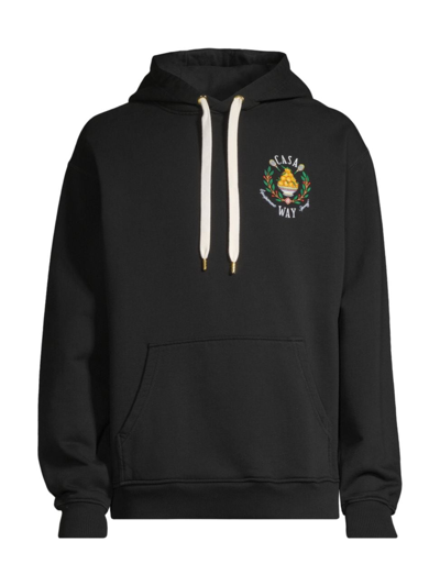 Shop Casablanca Men's Logo-embroidered Cotton Hoodie In Casa Way