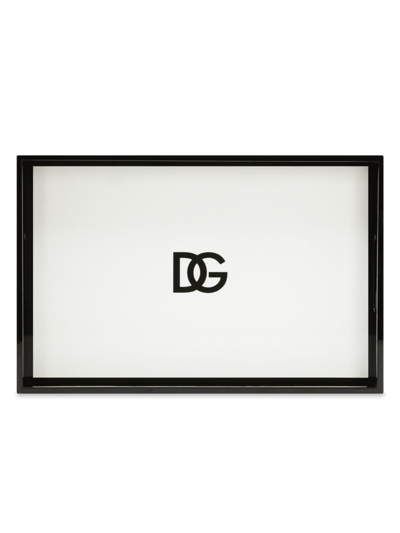 Shop Dolce & Gabbana Dg Logo Rectangular Tray In White
