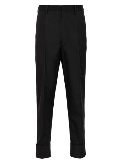 Shop Prada Men's Cotton Pants In Black