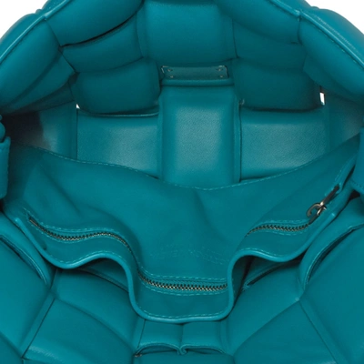 Shop Bottega Veneta Cassette Turquoise Leather Shoulder Bag ()