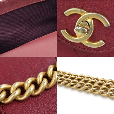 Pre-owned Chanel Matelassé Burgundy Leather Shopper Bag ()