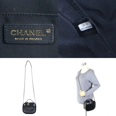 Pre-owned Chanel Vanity Black Leather Shopper Bag ()