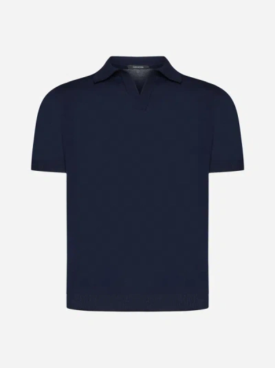 Shop Tagliatore Cotton Polo Shirt In Bluee