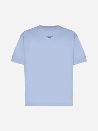 Shop Drôle De Monsieur Slogan Cotton T-shirt In Light Blue