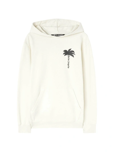 Shop Palm Angels Hoodie With Logo In White