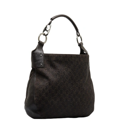 Shop Gucci Brown Canvas Shopper Bag ()