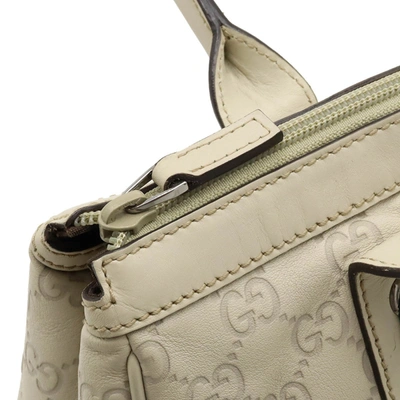 Shop Gucci Sherry White Leather Tote Bag ()