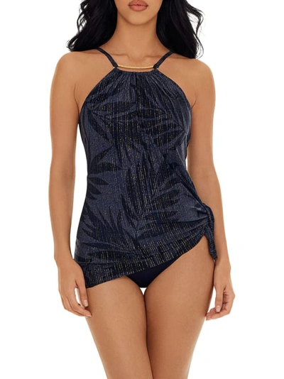 Shop Magicsuit Kismet Parker Underwire Swim Dress In Blue,multi