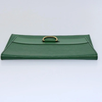 Pre-owned Louis Vuitton Léna Green Leather Clutch Bag ()