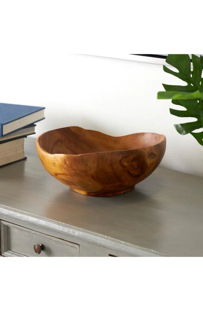 Shop Vivian Lune Home Wood Decorative Bowl In Brown
