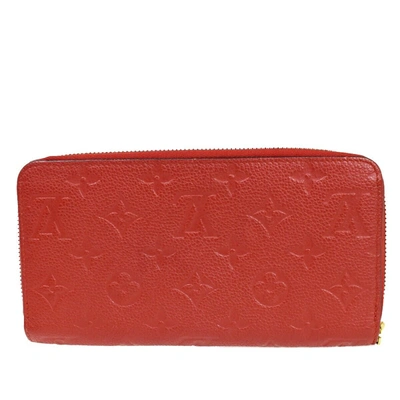 Pre-owned Louis Vuitton Zippy Wallet Red Leather Wallet  ()