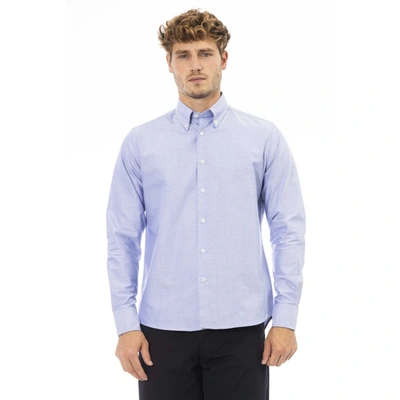 Shop Baldinini Trend Blue Cotton Shirt