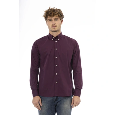 Shop Baldinini Trend Burgundy Cotton Shirt