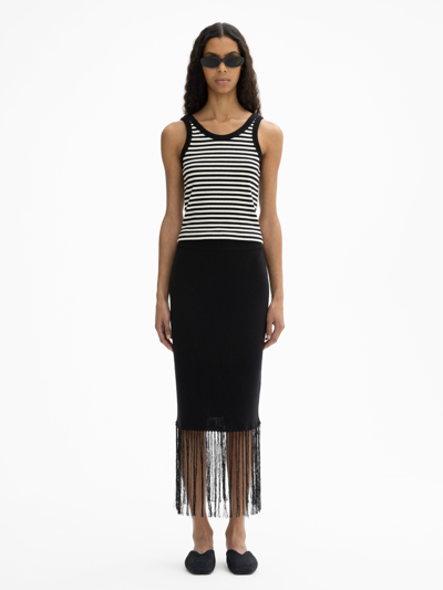 Shop House Of Dagmar Ribbed Tank Top In Black White