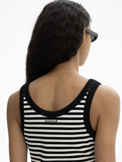 Shop House Of Dagmar Ribbed Tank Top In Black White