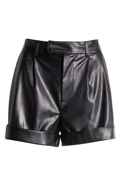 Shop Paige Bistro Faux Leather Shorts In Black