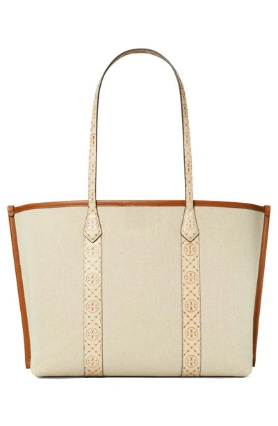 Tory Burch Small Perry Canvas Tote Bag In New Cream