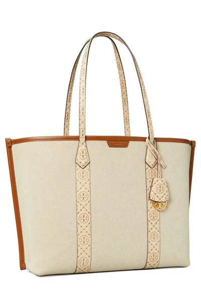 Tory Burch Small Perry Canvas Tote Bag In New Cream