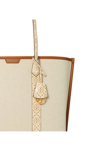 Shop Tory Burch Perry Triple Compartment Canvas Tote In New Cream