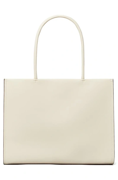 Tory Burch Small Ella Faux Leather Tote In White