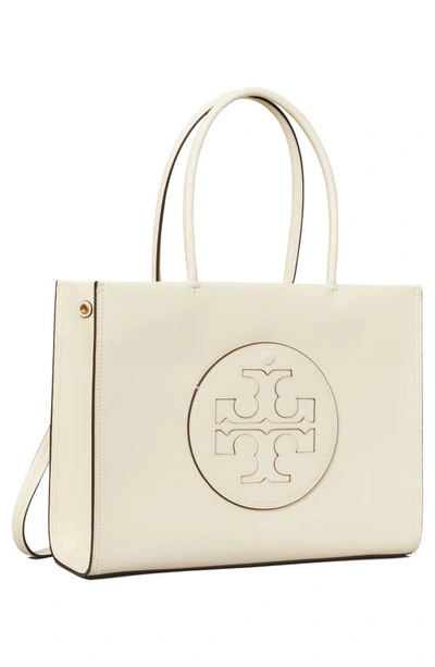 Tory Burch Small Ella Faux Leather Tote In White