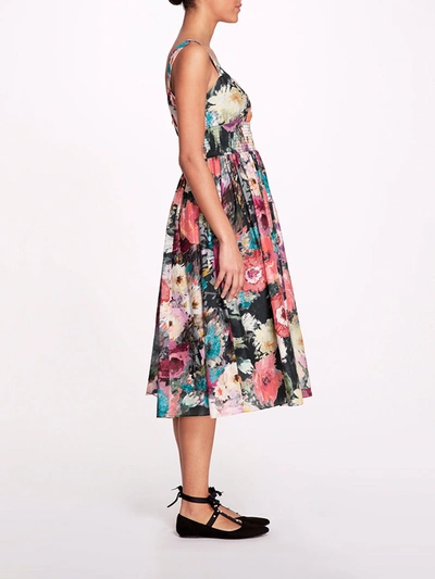 Marchesa Betony Midi In Black Multi