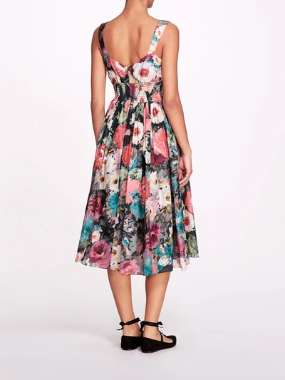 Marchesa Betony Midi In Black Multi