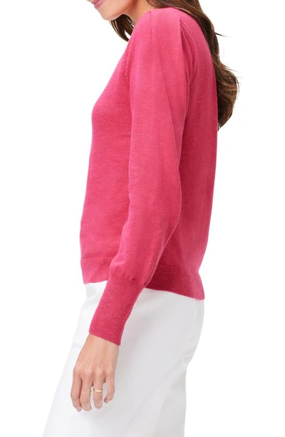 Shop Nic + Zoe Slub Cotton Blend Sweater In Bright Rose