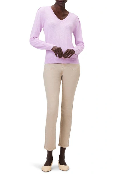 Shop Nic + Zoe Slub Cotton Blend Sweater In Tulip