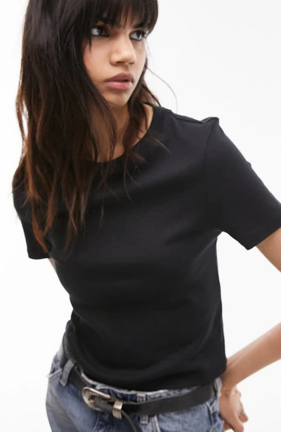Shop Topshop Everyday Crewneck Cotton T-shirt In Black