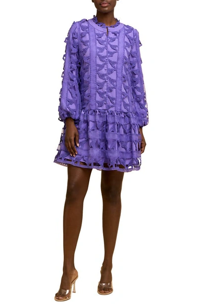 Shop Ciebon Wylla Humbird Lace & Organza Drop Waist Dress In Iris