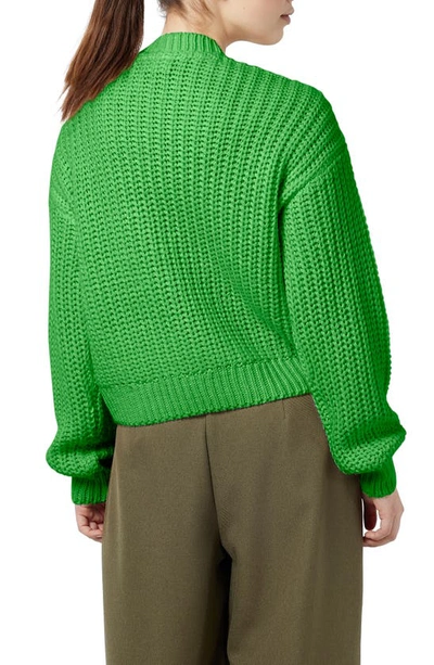 Shop Noisy May Charlie Chunky Crewneck Sweater In Classic Green