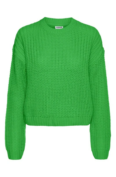 Shop Noisy May Charlie Chunky Crewneck Sweater In Classic Green