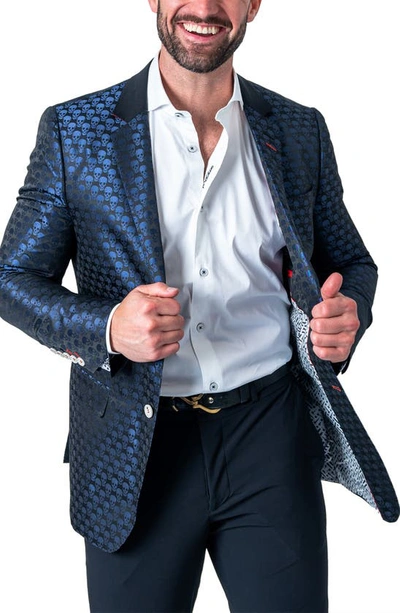 Maceoo Socrate Evo Skull Jacqurard Blazer In Black