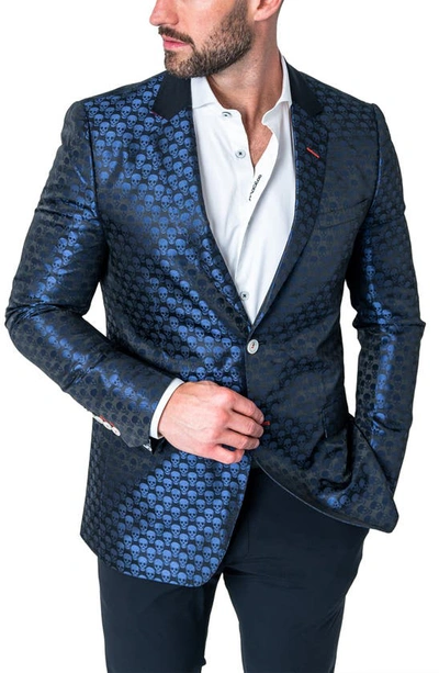 Maceoo Socrate Evo Skull Jacqurard Blazer In Black