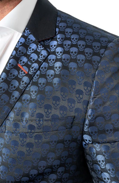 Shop Maceoo Socrate Evo Skull Jacqurard Blazer In Black