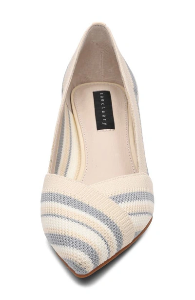 Shop Sanctuary Prime Knit Pointed Toe Pump In Natural/ Chalk
